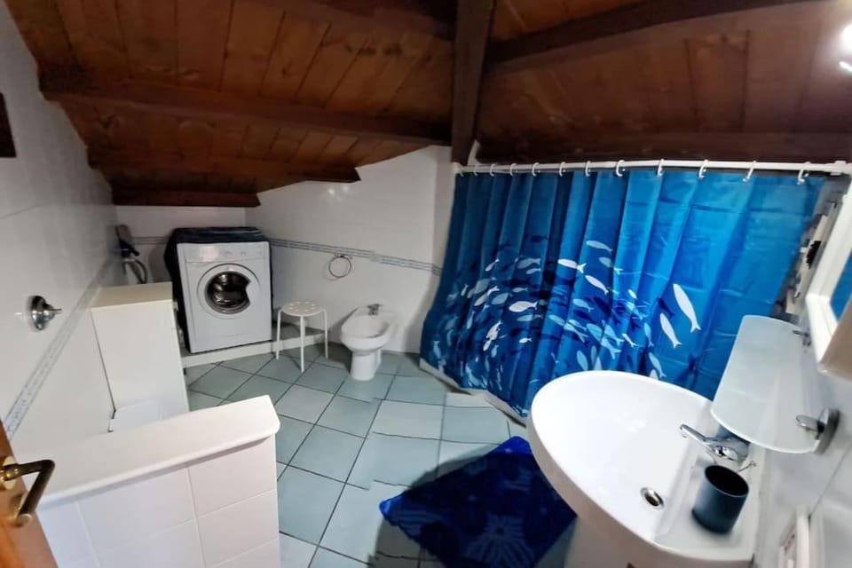 Shower, Toilet, Bath, towels, washing machine