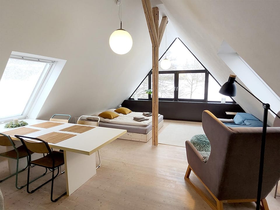 Living room, Dining area, Bedroom