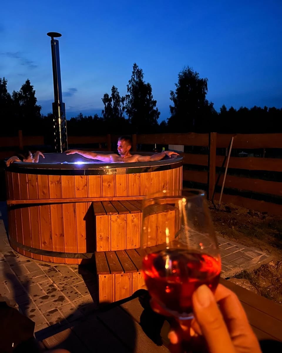 Patio, Night, Hot Tub, Drinks
