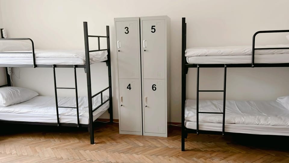 Bed, bunk bed, wardrobe