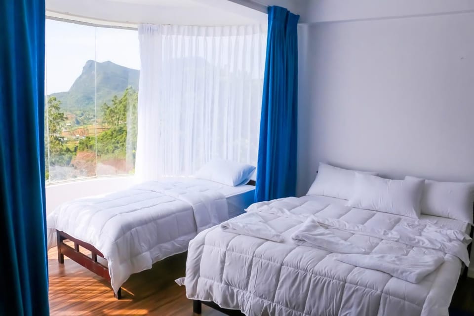 Bed, Natural landscape, Bedroom, Mountain view
