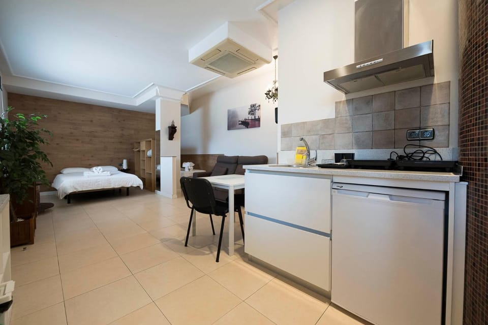Bed, Kitchen or kitchenette, Photo of the whole room, Dining area, Bedroom