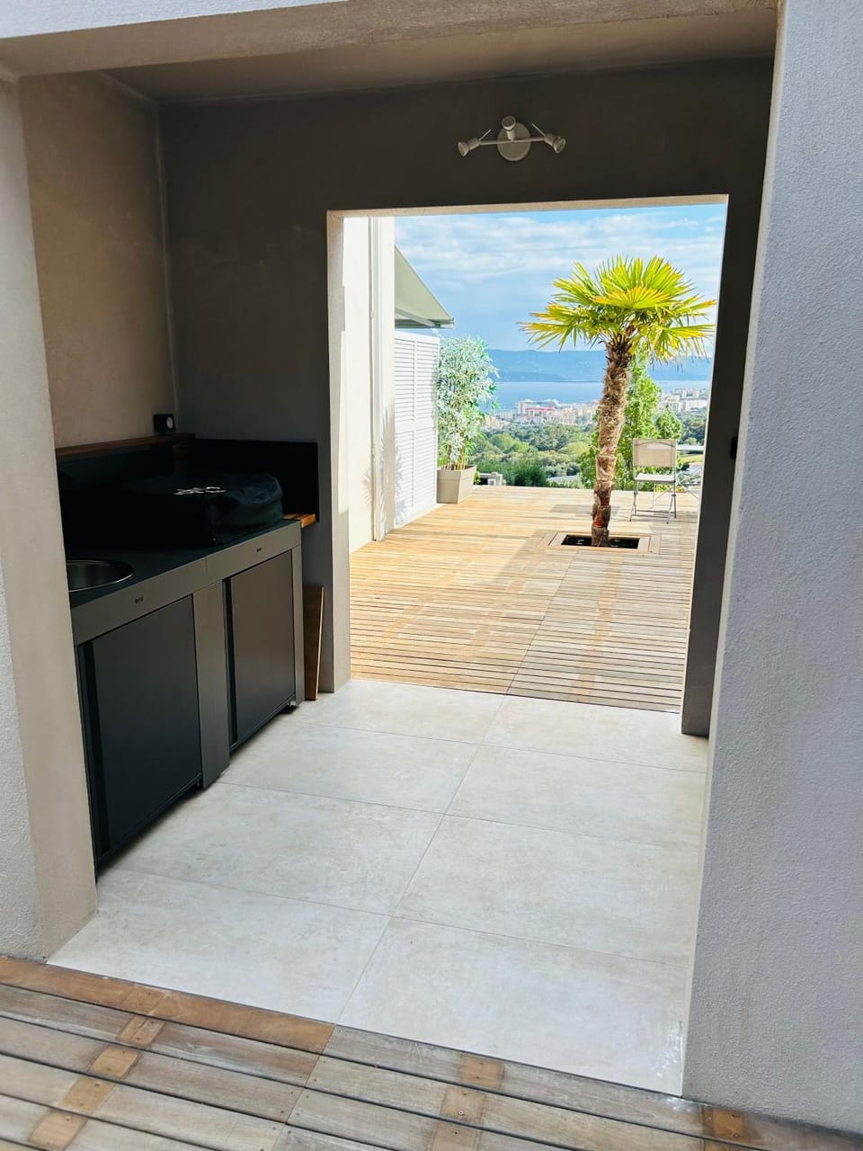 Patio, Natural landscape, Kitchen or kitchenette, Mountain view, Sea view