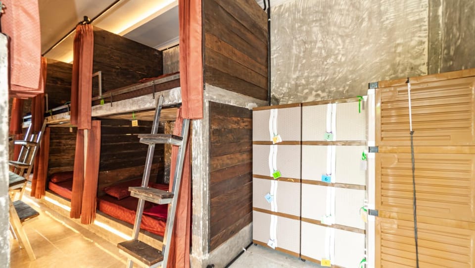 bunk bed, wardrobe