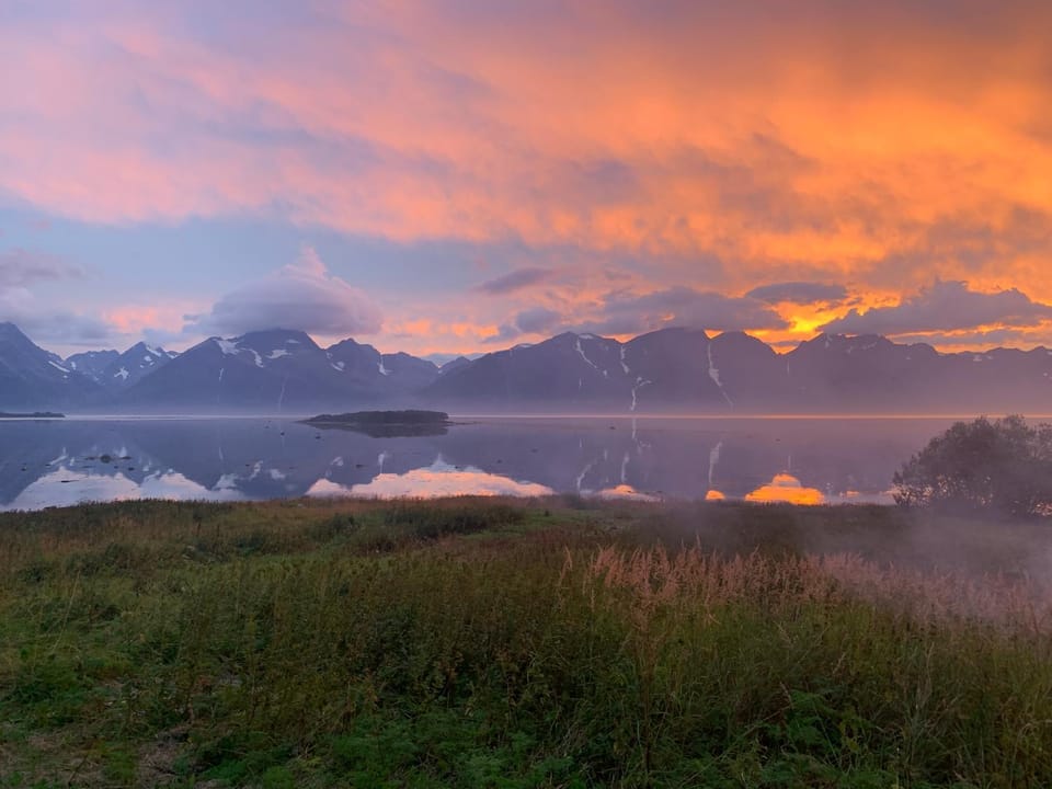 Day, Mountain view, Sunset