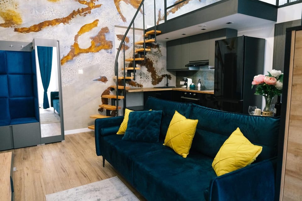 Kitchen or kitchenette, Living room, Decorative detail, Seating area