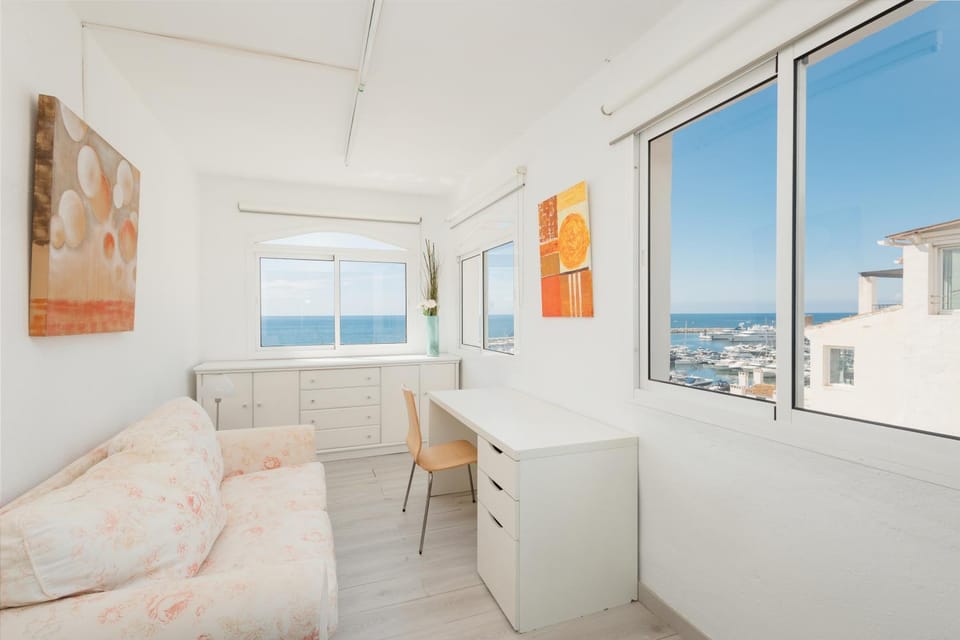 Living room, Seating area, Sea view