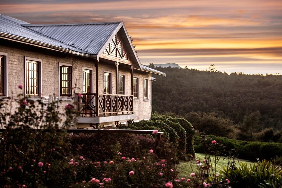 Property building, Natural landscape, Garden, View (from property/room), Garden view, Sunset