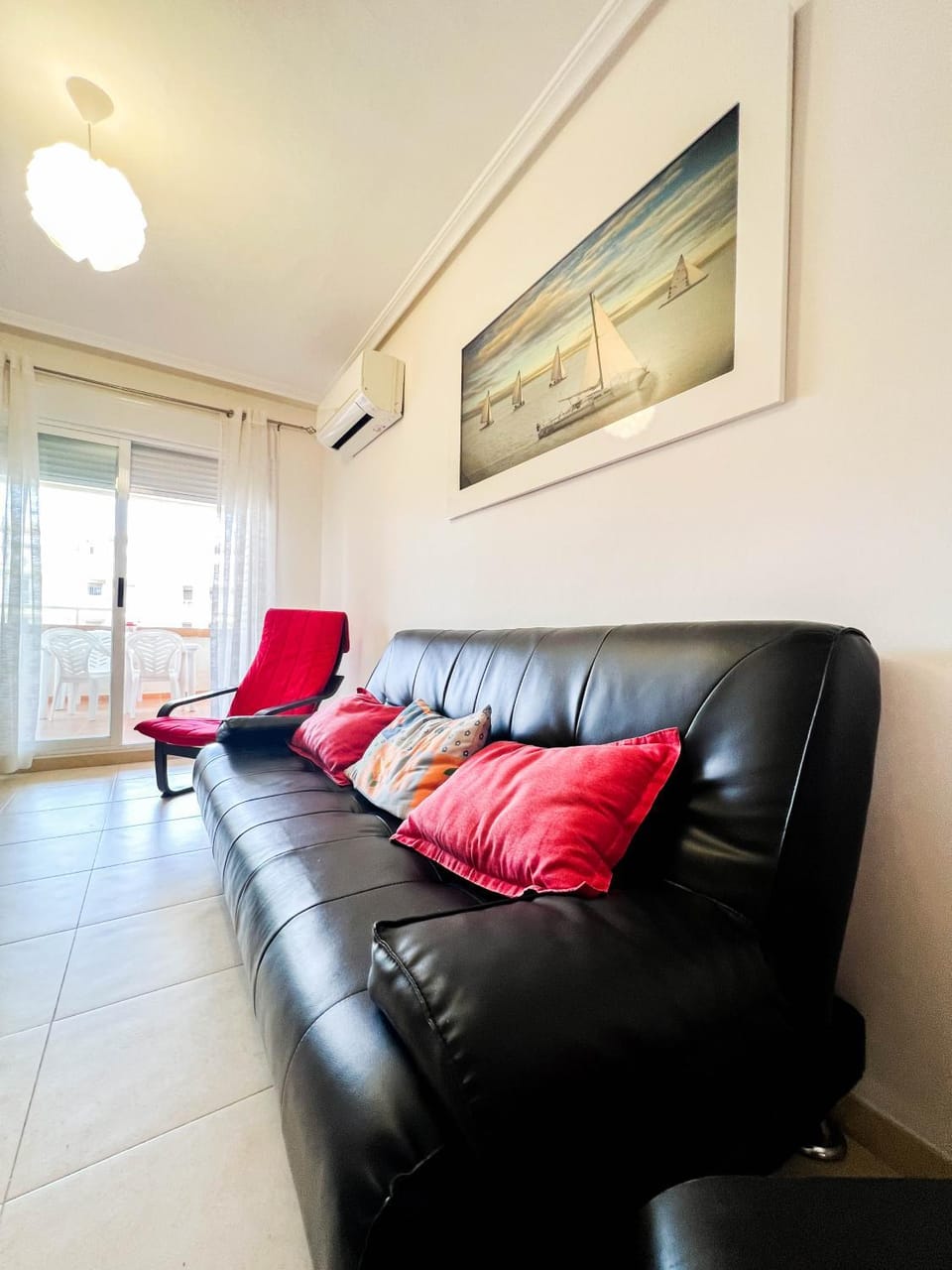 Living room, Seating area, air conditioner