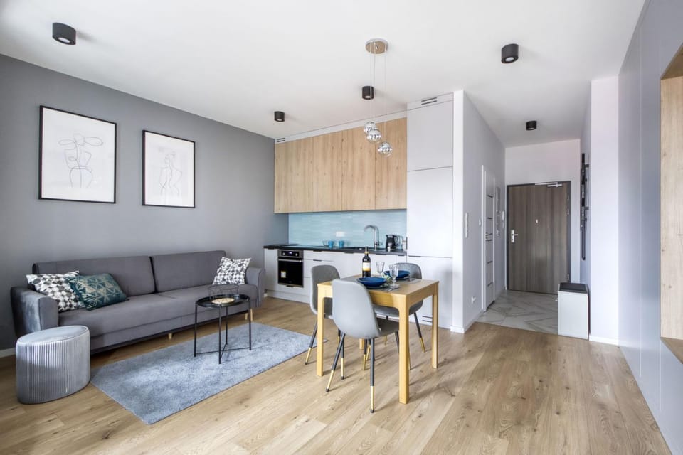 Kitchen or kitchenette, Living room, Seating area