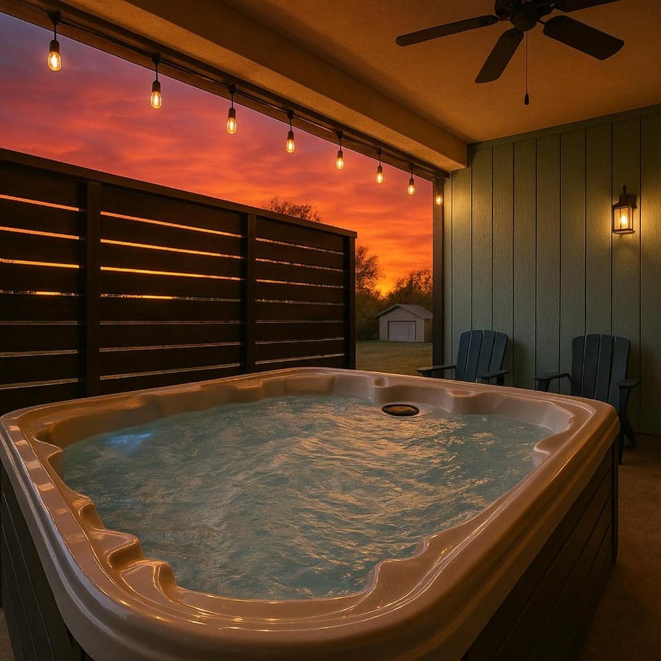 Hot Tub, Pool view, Sunset