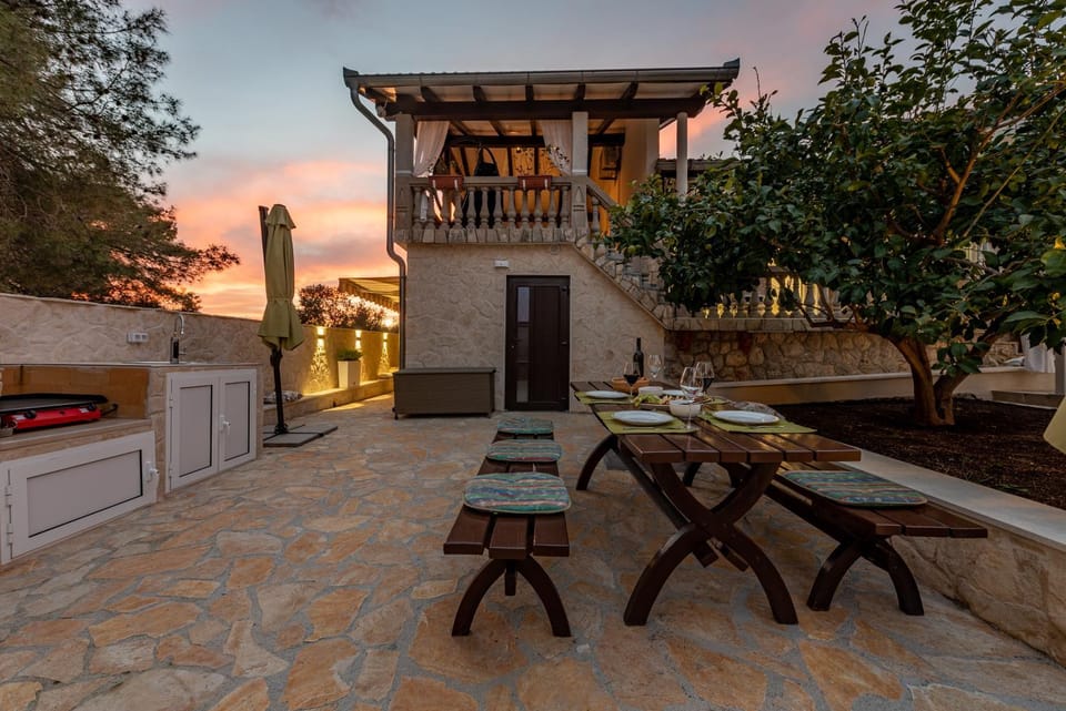 Property building, Patio, Day, Night, BBQ facilities, Garden, View (from property/room), Balcony/Terrace, Dining area, Guests