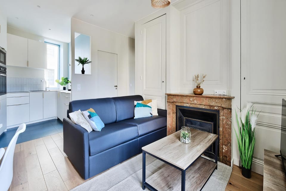 Living room, kitchen