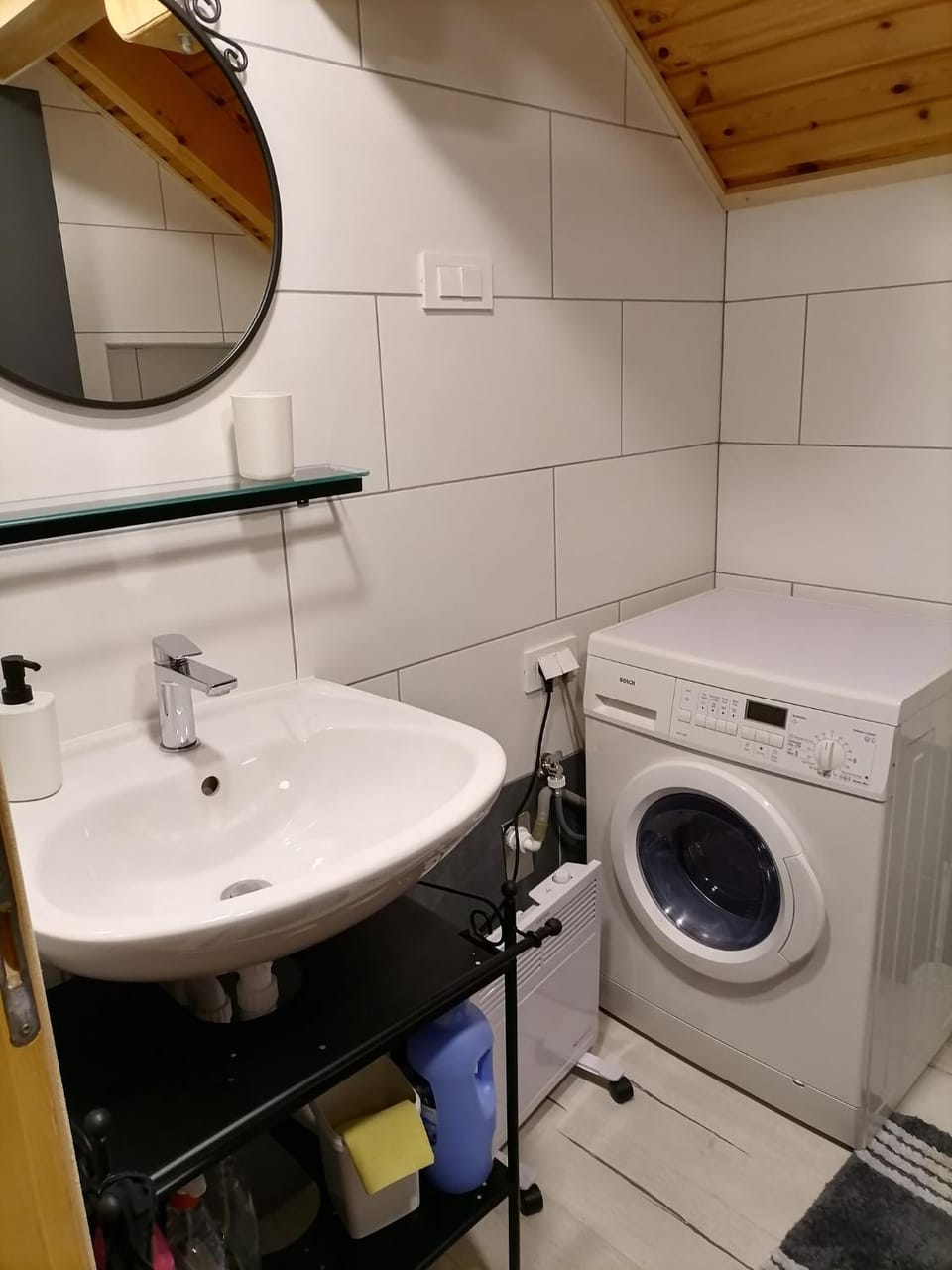 Bathroom, washing machine, dryer
