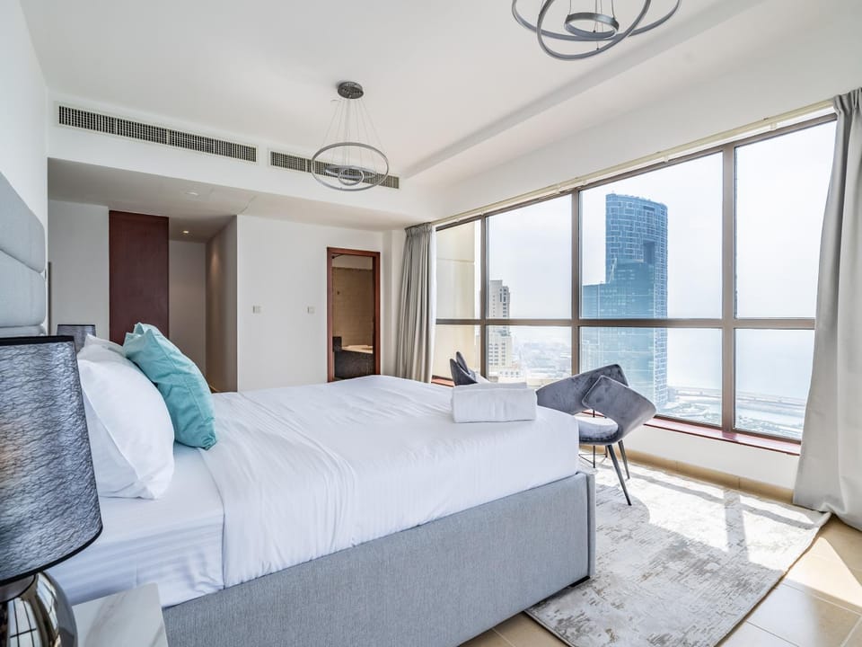 Bed, Bedroom, Sea view