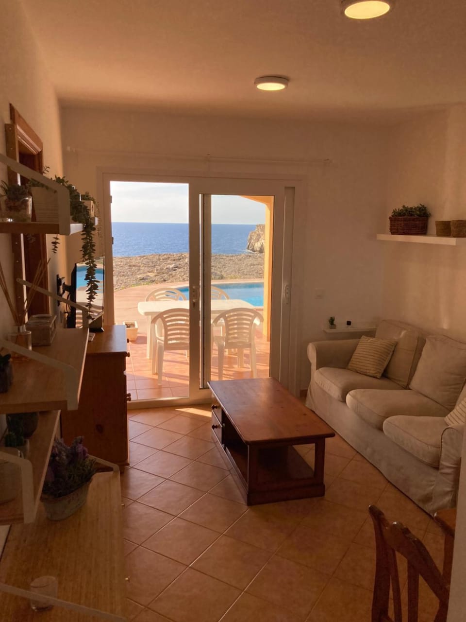 Natural landscape, View (from property/room), Living room, Sea view