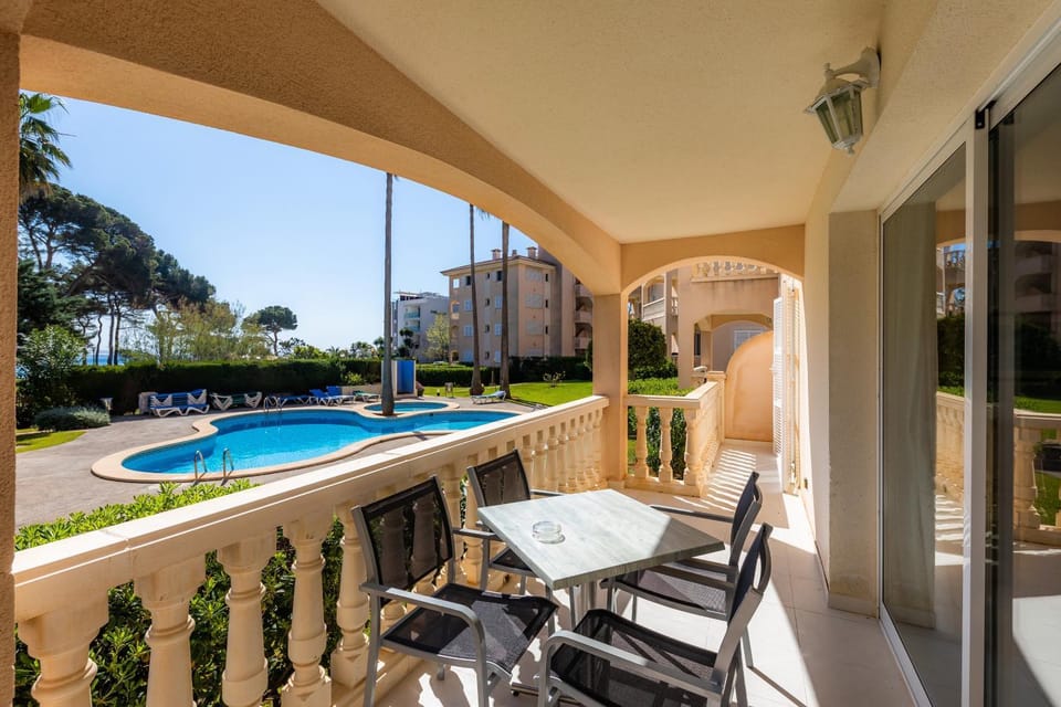 Property building, Living room, Swimming pool