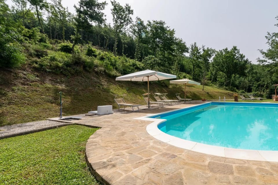 Property building, Living room, Swimming pool