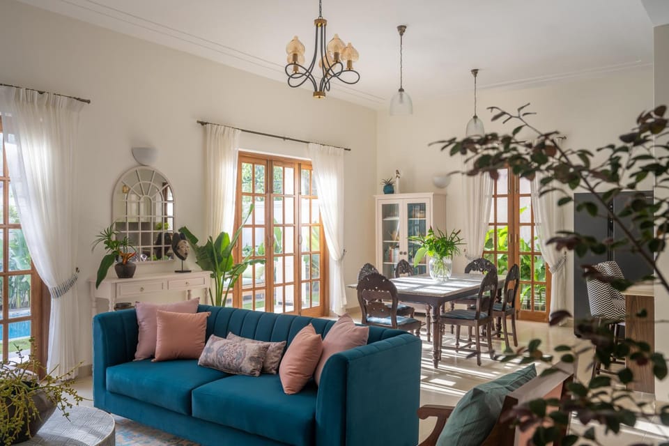 Living room, Seating area, Dining area, Pool view, Swimming pool
