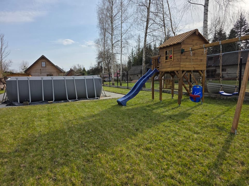 Domek z bala na Podlasiu z balią ogrodową House in Belarus