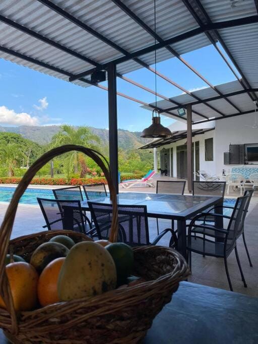 Patio, Day, Natural landscape, View (from property/room), Balcony/Terrace, Living room, Seating area, Dining area, Mountain view, Pool view, Swimming pool