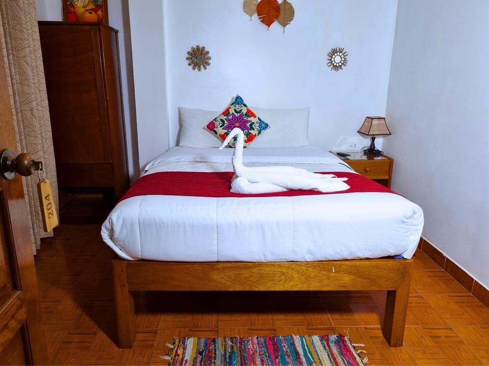 Bed, Photo of the whole room, Bedroom, towels, wardrobe