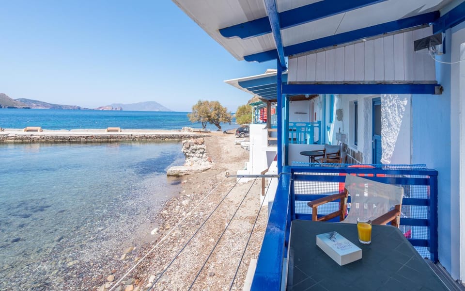 Blue Traditional Boathouse in Klima House in Milos