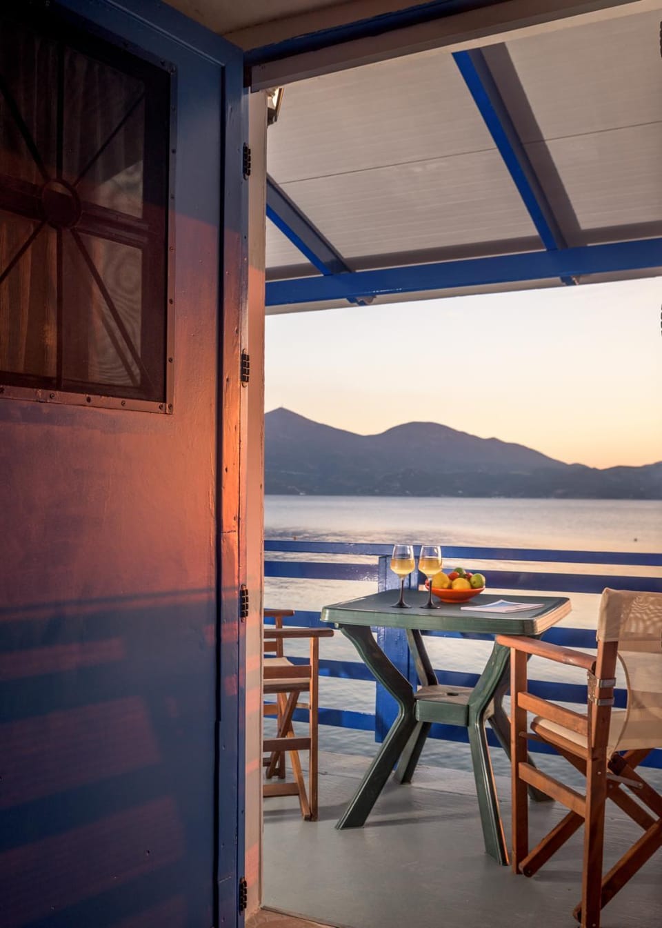 Blue Traditional Boathouse in Klima House in Milos