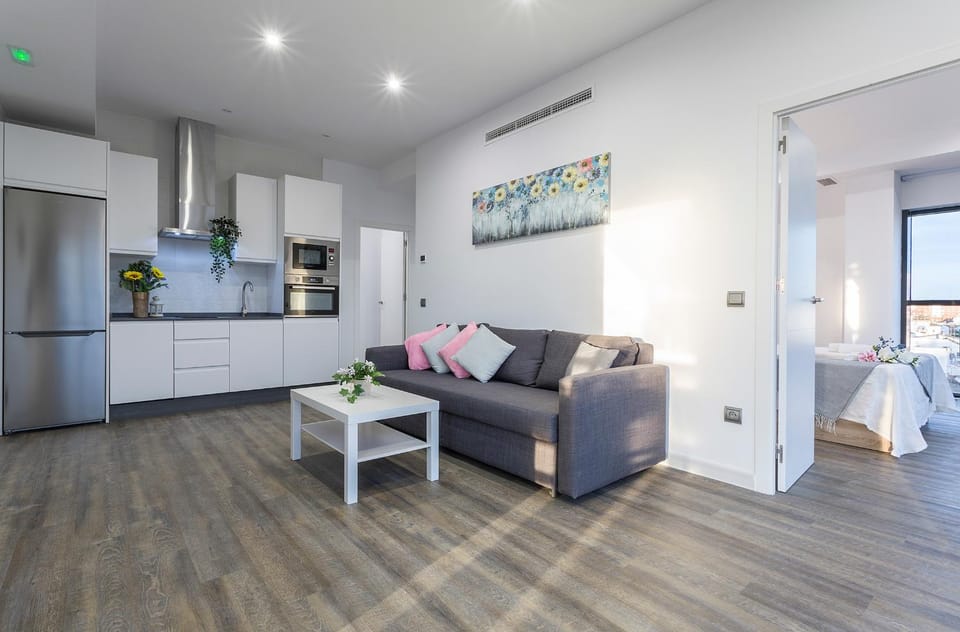 Kitchen or kitchenette, Living room, Seating area, Dining area, minibar, pet friendly, stove