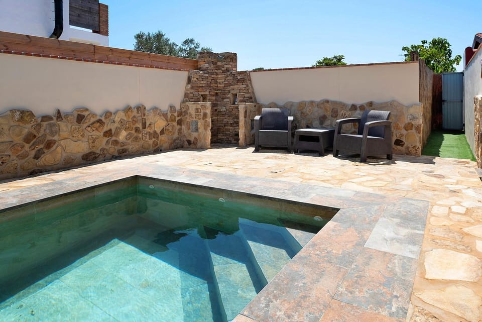 Property building, Living room, Swimming pool