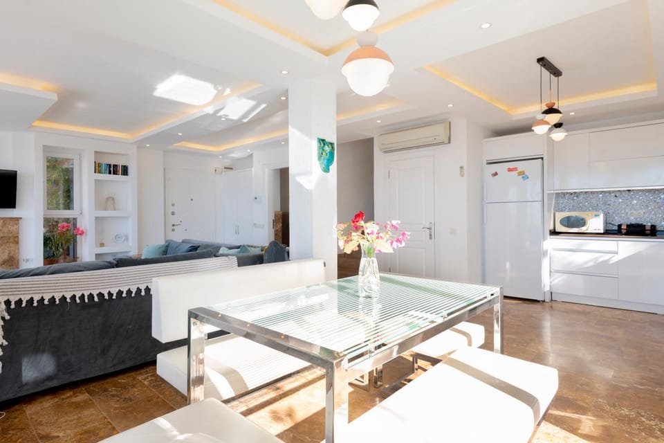 Kitchen or kitchenette, Living room, Seating area, Dining area, minibar, pet friendly, air conditioner