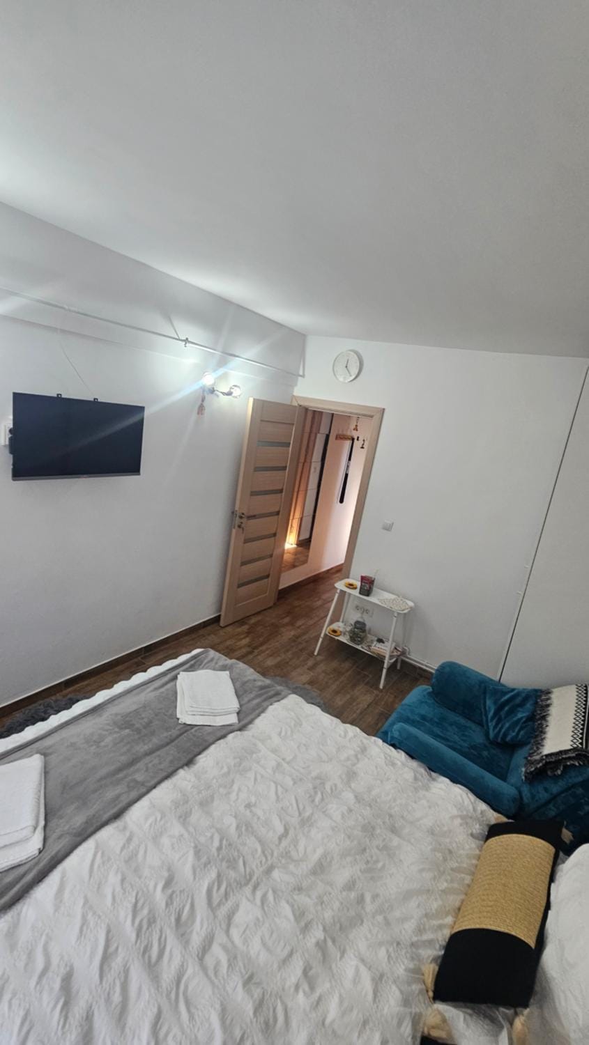 Bed, TV and multimedia, Living room, Photo of the whole room, Seating area, Bedroom