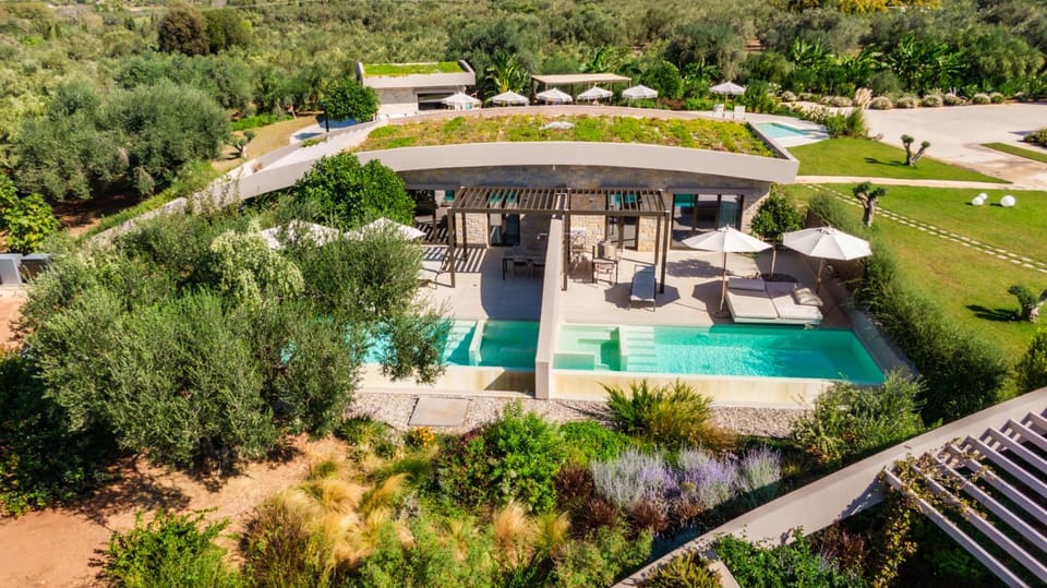 Property building, Spring, Natural landscape, Bird's eye view
