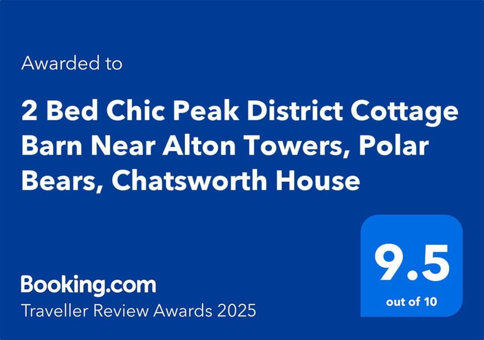 Chic Rustic Barn Conversion sleeps 4 Near Alton Towers, Polar Bears, Peak District House in Staffordshire Moorlands District