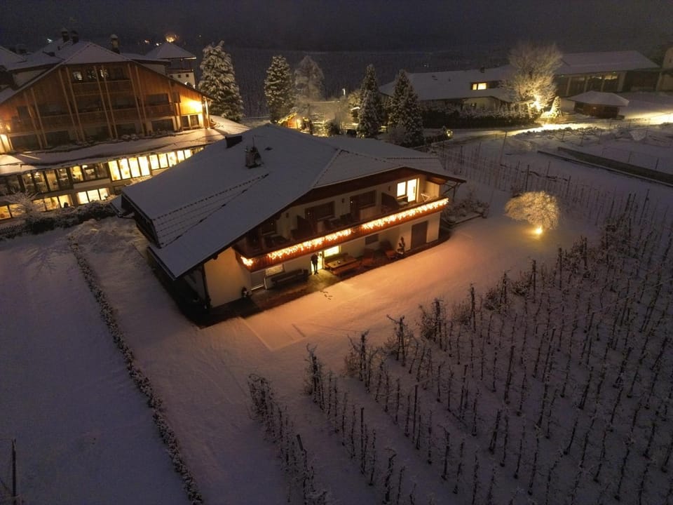 Property building, Night, Winter