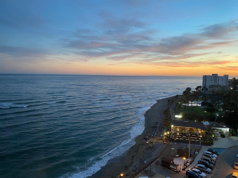 Natural landscape, Bird's eye view, Beach, Sunset, Quiet street view