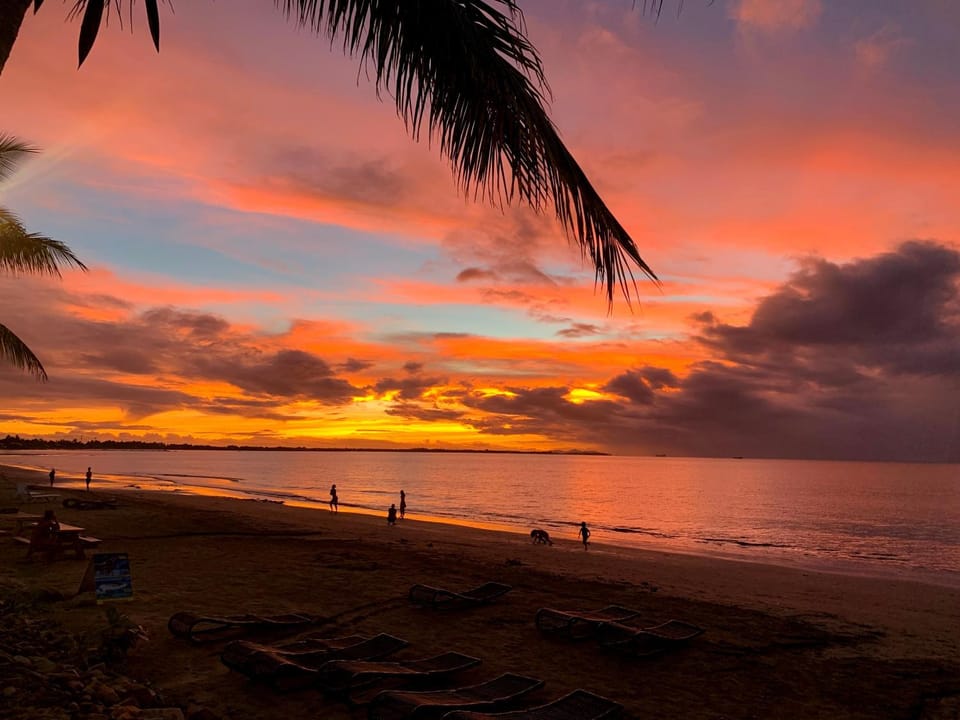 Beach, Sea view, Sunset