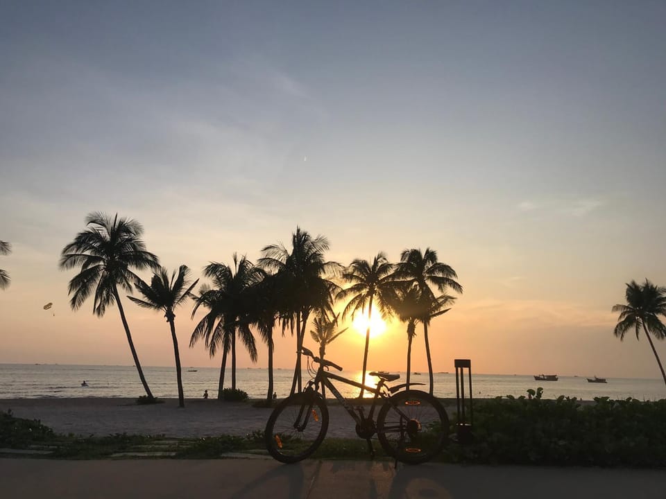 Natural landscape, Beach, Cycling, Sea view, Sunset