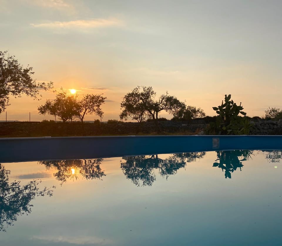 Natural landscape, Pool view, Swimming pool, Sunset