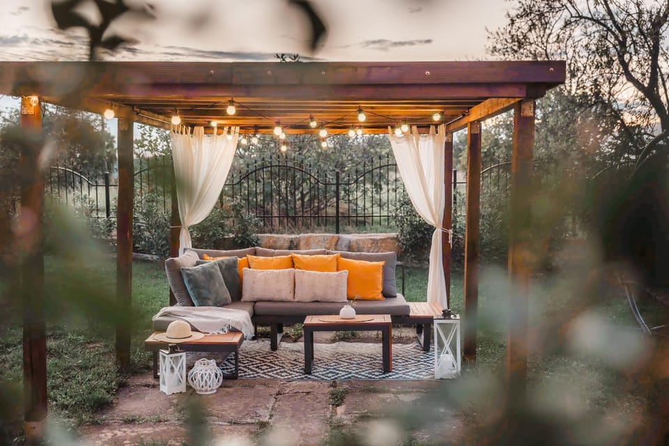 Garden, Seating area, Garden view, Sunset