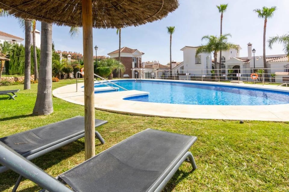 Natural landscape, Garden, Garden view, Swimming pool, sunbed