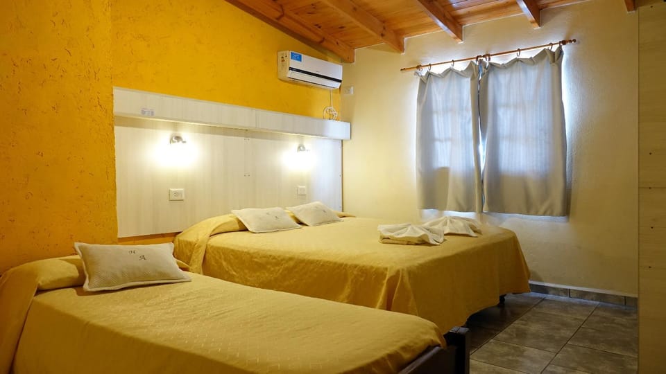 Bed, Photo of the whole room, Bedroom, towels, air conditioner