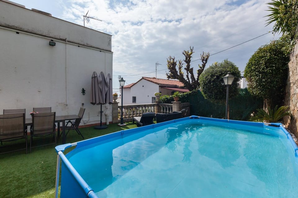 Property building, Living room, Swimming pool
