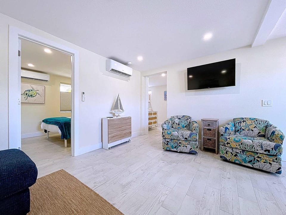 Seas The Day from this updated 2 bed 2 bath steps to beach House in Bradenton Beach