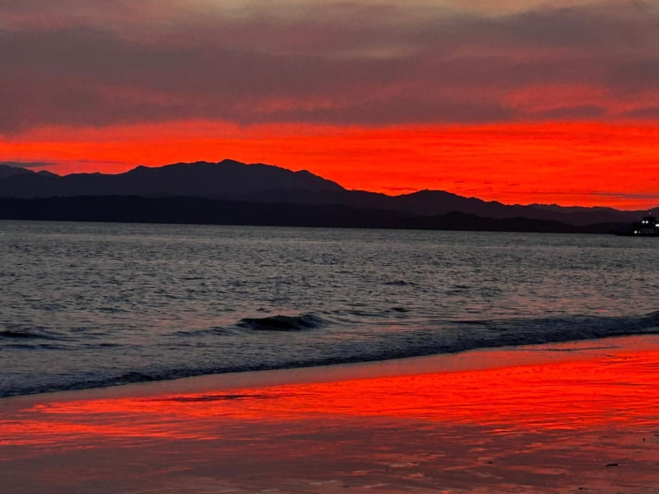 Natural landscape, Beach, Sea view, Sunset