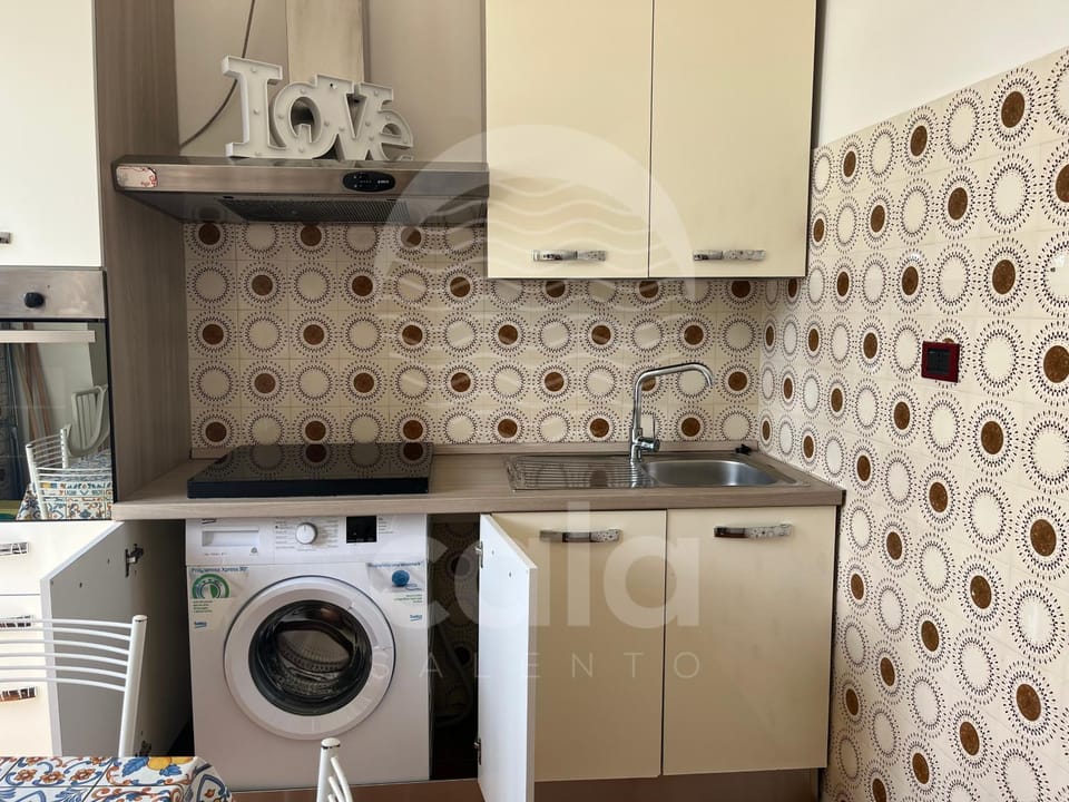 Kitchen or kitchenette, washing machine
