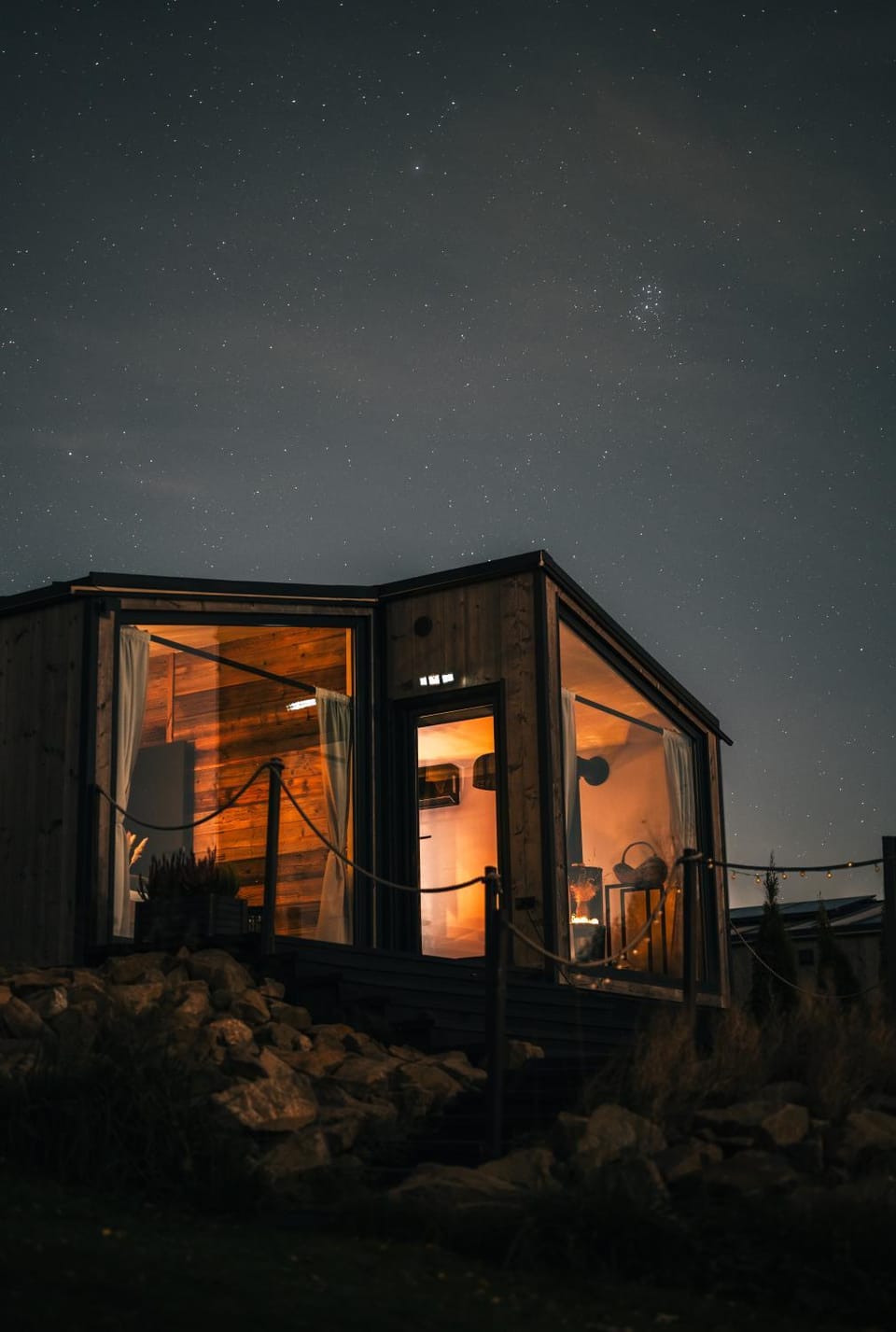 Property building, Night, Summer