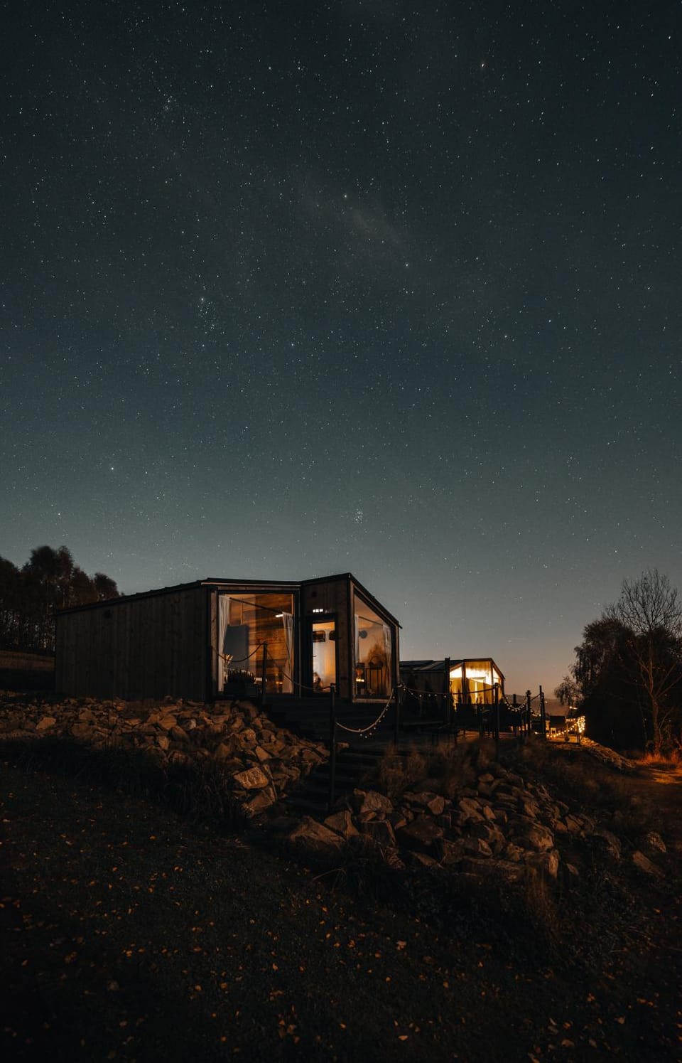 Property building, Night, Summer, Mountain view, Mountain view
