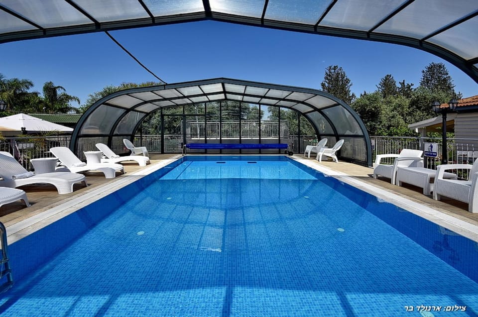 Swimming pool, sunbed