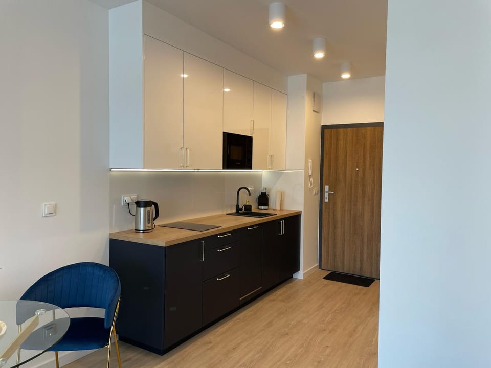 Kitchen or kitchenette, minibar, stove